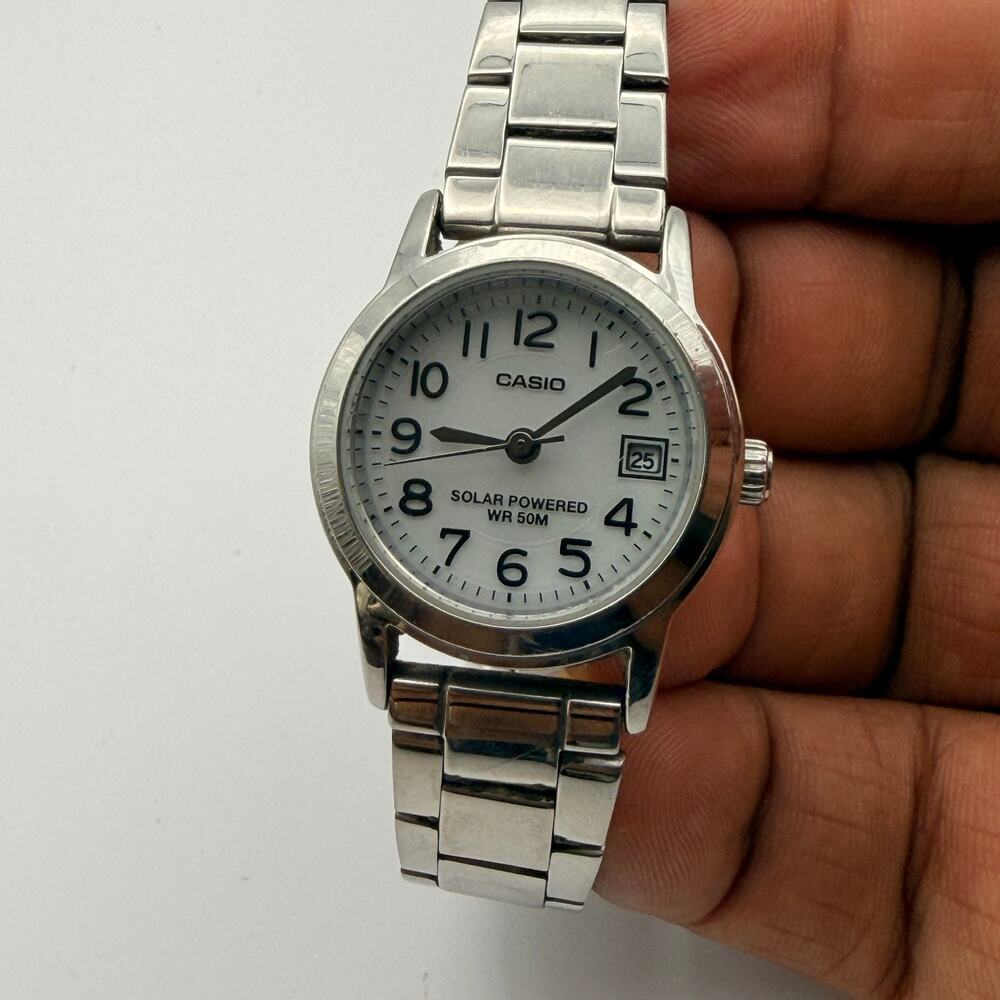 Casio Women's Solar Stainless Steel Watch LTP-S100D Working New Battery